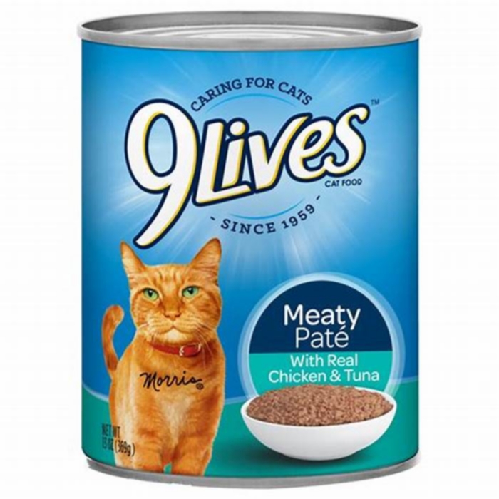 9 lives meaty pate chicken and tuna