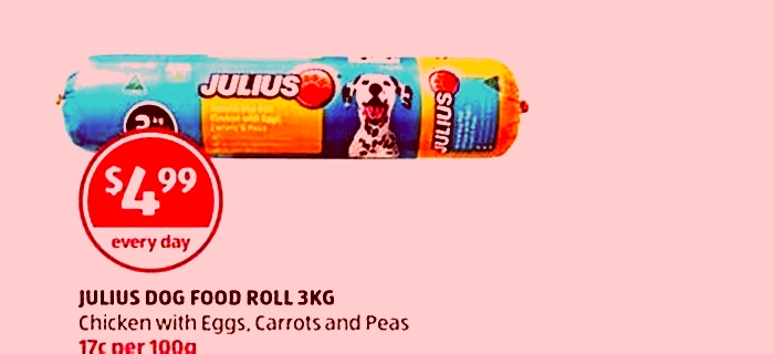 aldi julius dog food roll review