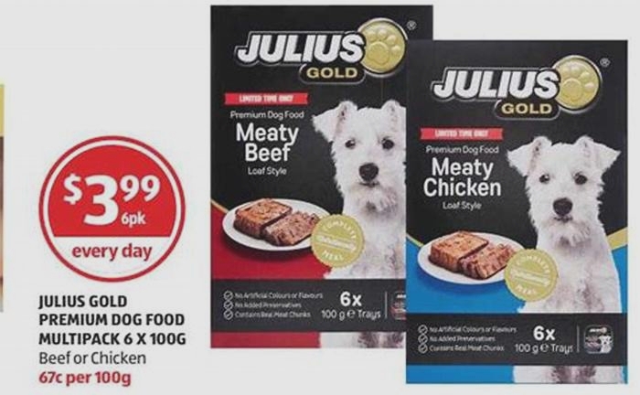 aldi julius wet dog food price