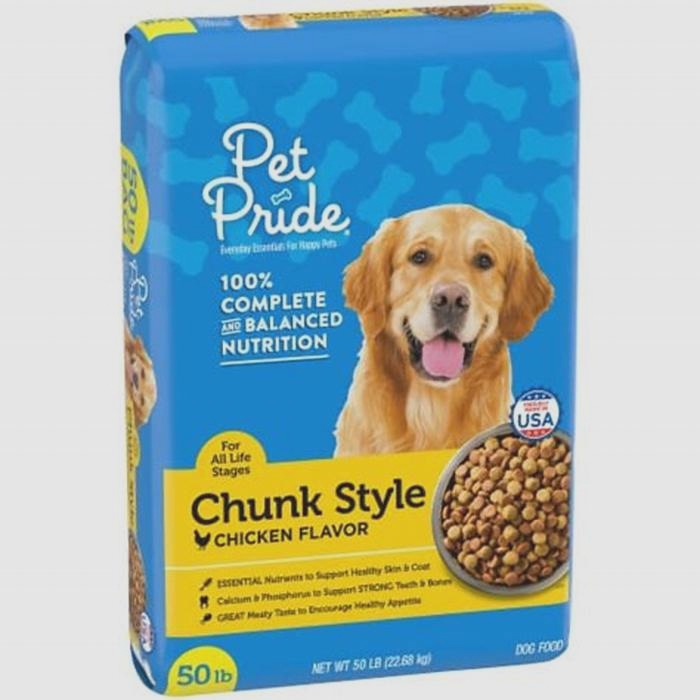 dry dog food with chicken chunks